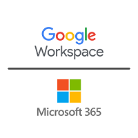 Google Workspace logo and Microsoft Office 365 logo